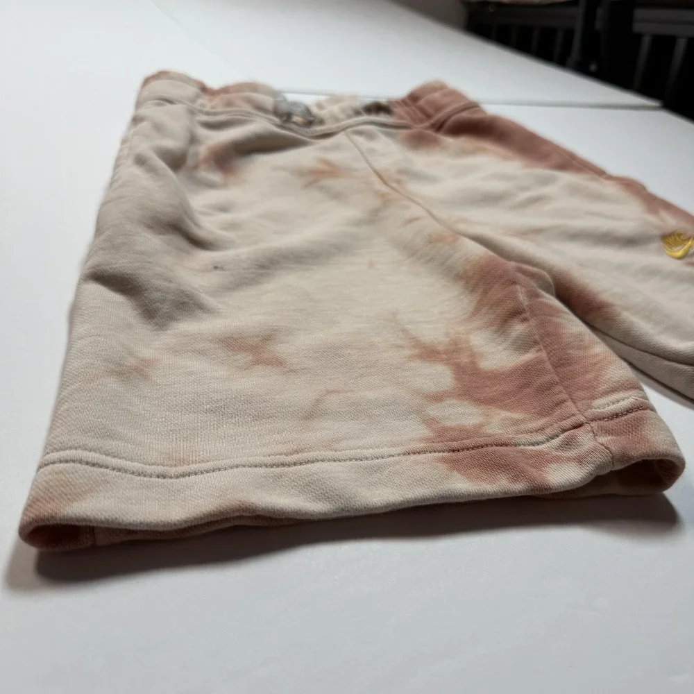 Nike Shorts Youth Small Beige Pink Tie Dye French Terry Beaverton With‎ Daisy